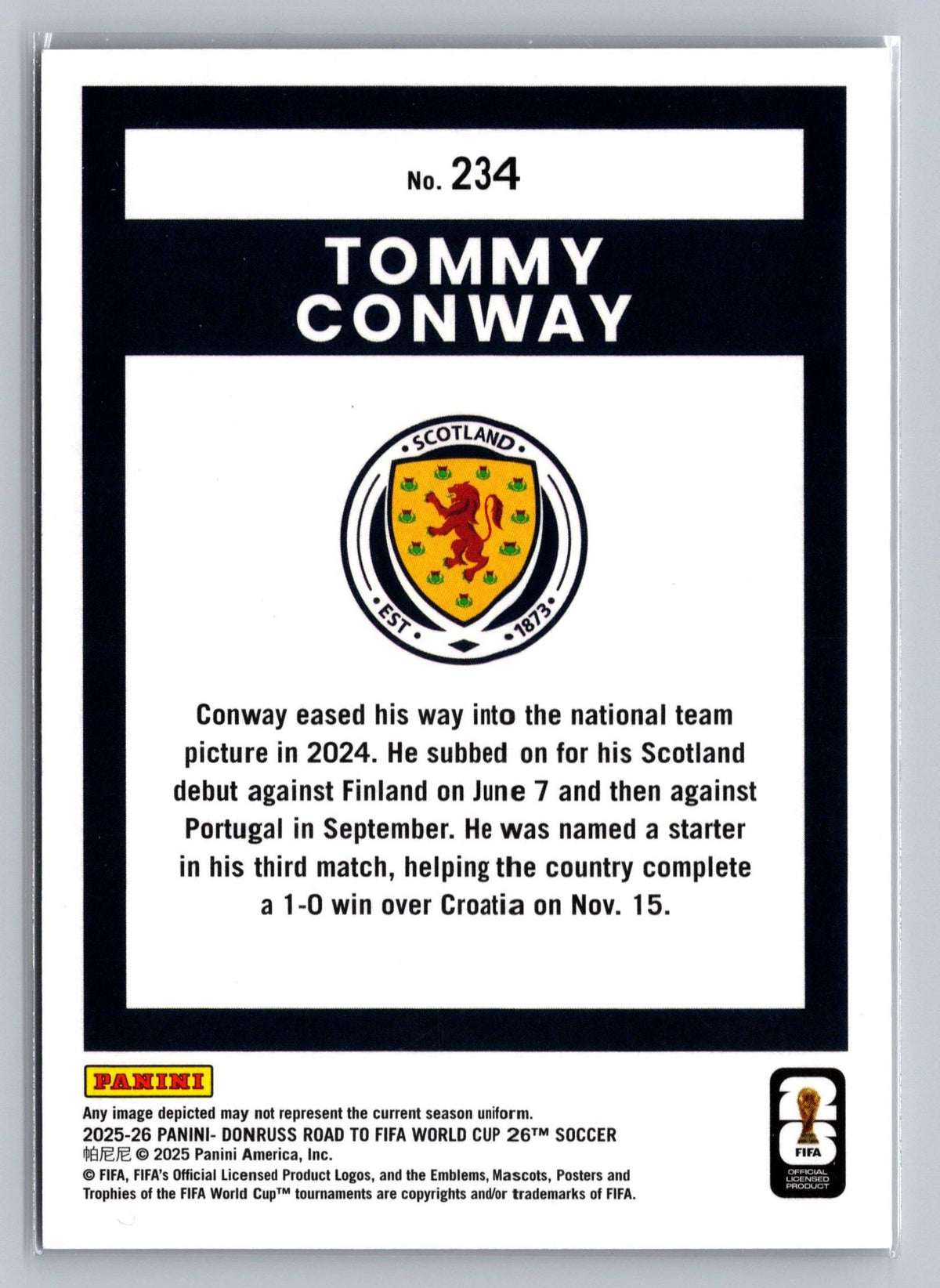 2025-26 Donruss Road to FIFA World Cup #234 Tommy Conway Silver #/349