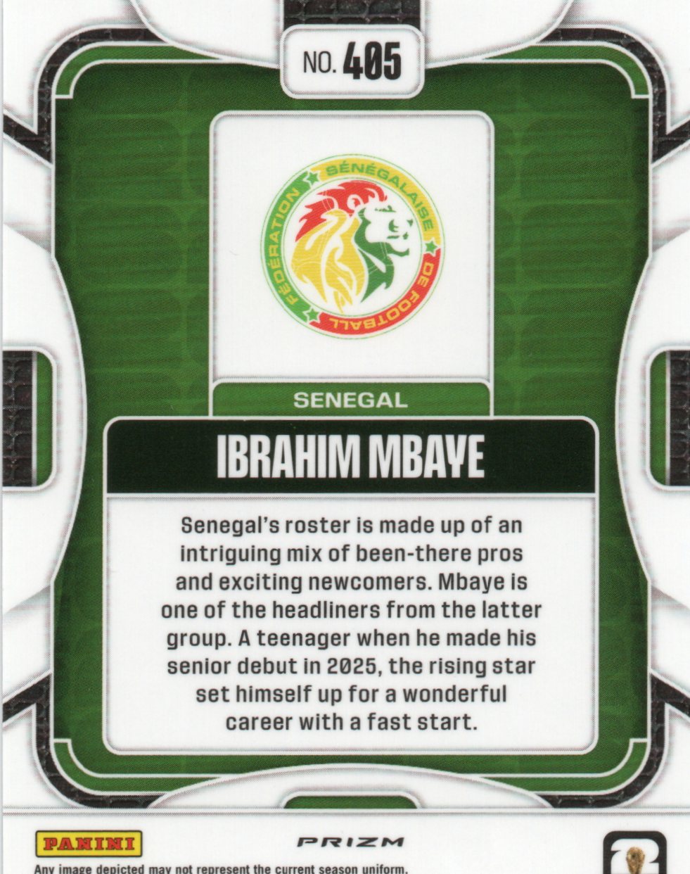 2026 Panini Prizm FIFA World Cup #405 Ibrahim Mbaye Wave Prizms