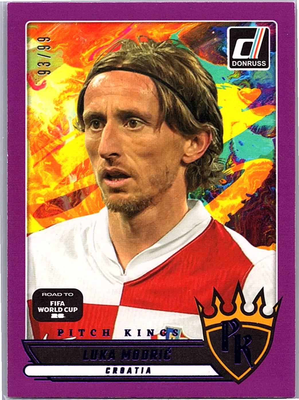 2025-26 Donruss Road to FIFA World Cup #15 Luka Modric Pitch Kings Purple #/99