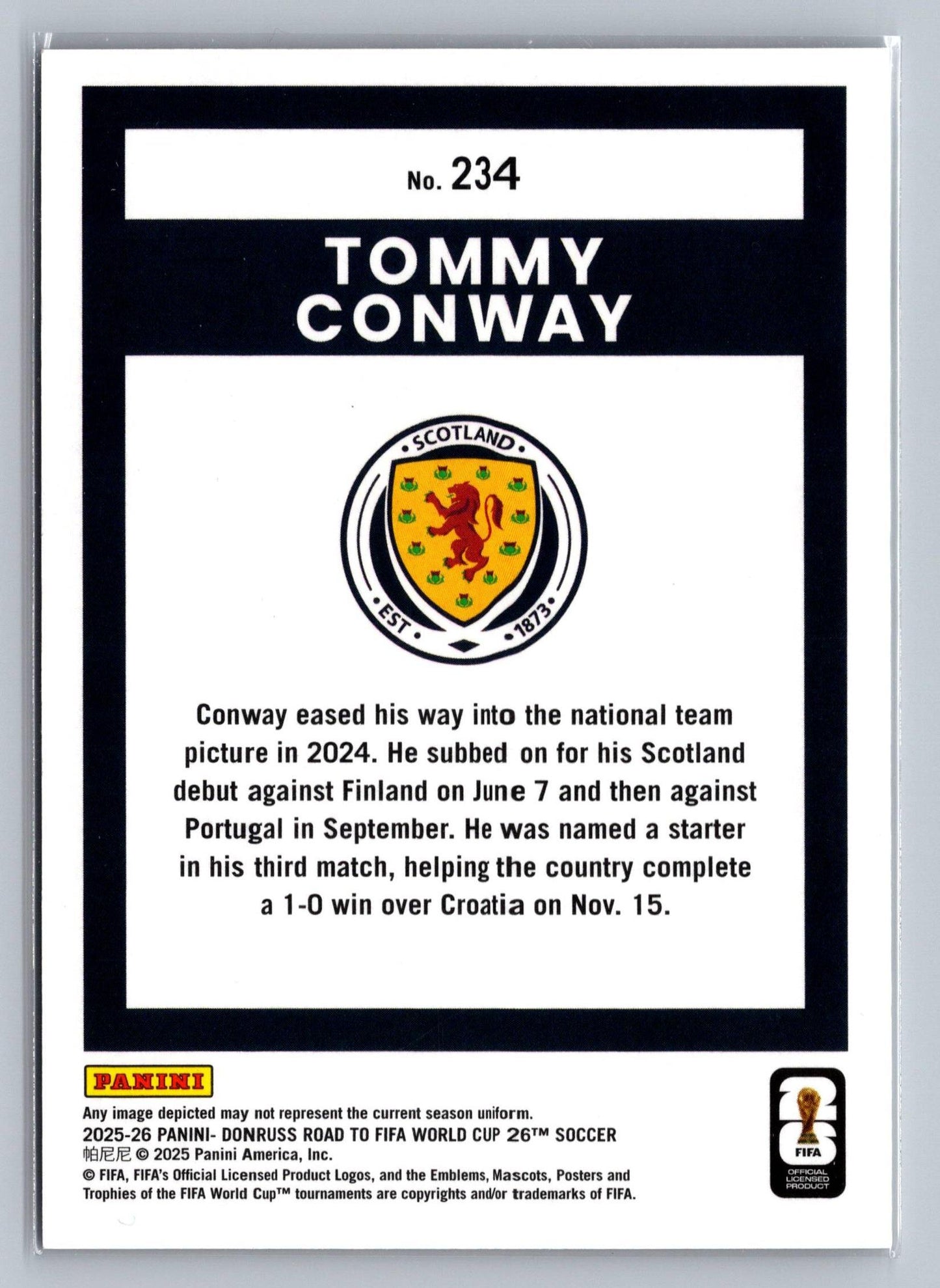 2025-26 Donruss Road to FIFA World Cup #234 Tommy Conway Silver #/349