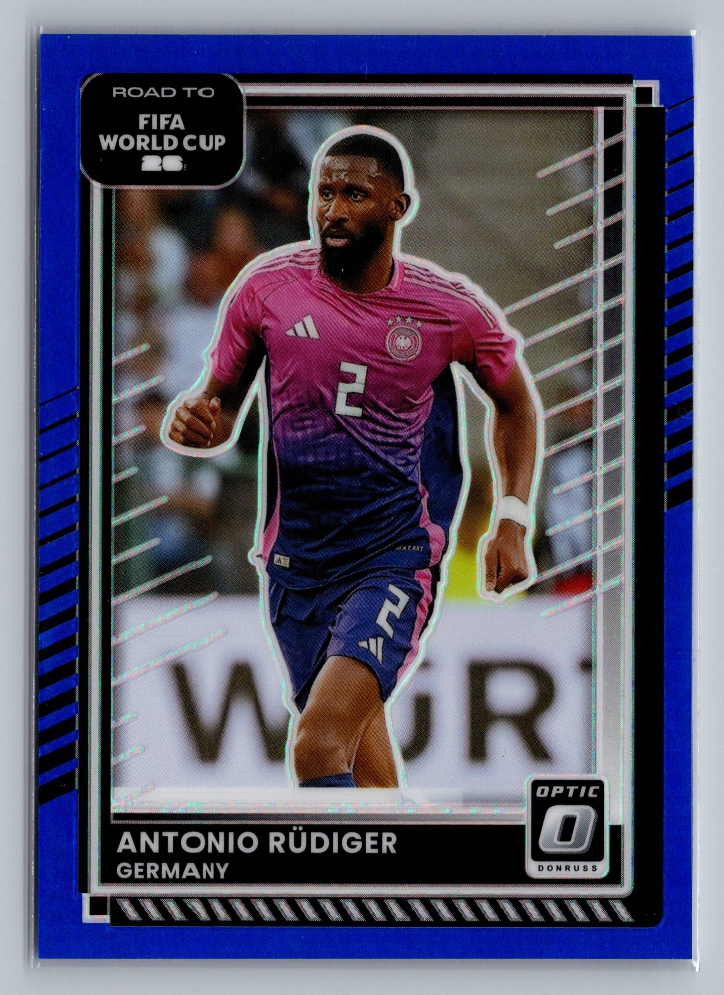 2025-26 Donruss Road to FIFA World Cup #29 Antonio Rudiger Optic Blue #/75