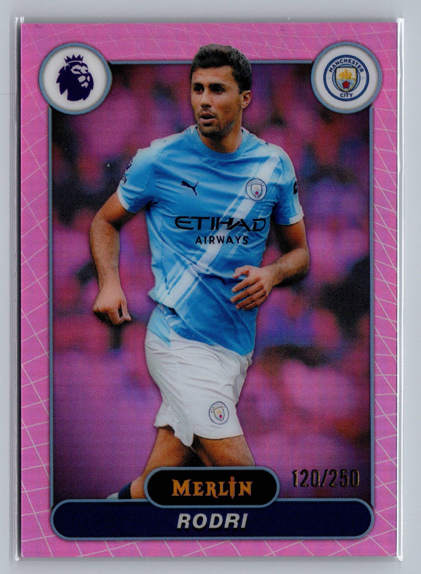 2026 Merlin Premier League #125 Rodri Pink Refractor #/250