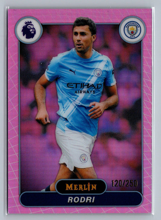 2026 Merlin Premier League #125 Rodri Pink Refractor #/250