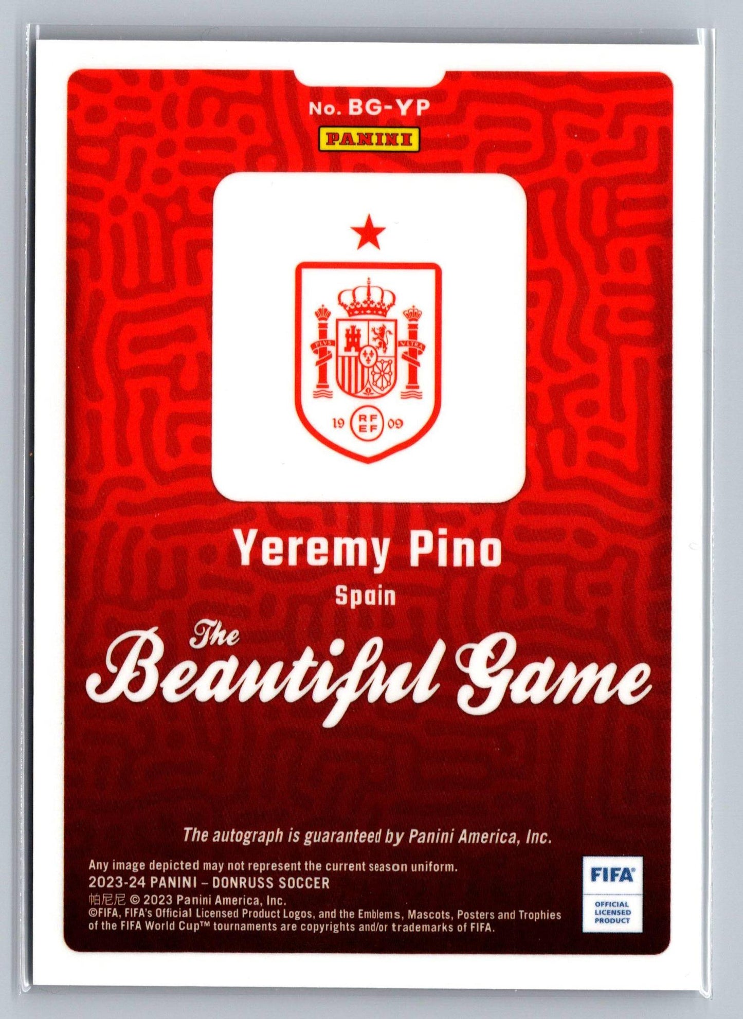 2023-24 Donruss #BG-YP Yeremy Pino The Beautiful Game Autographs