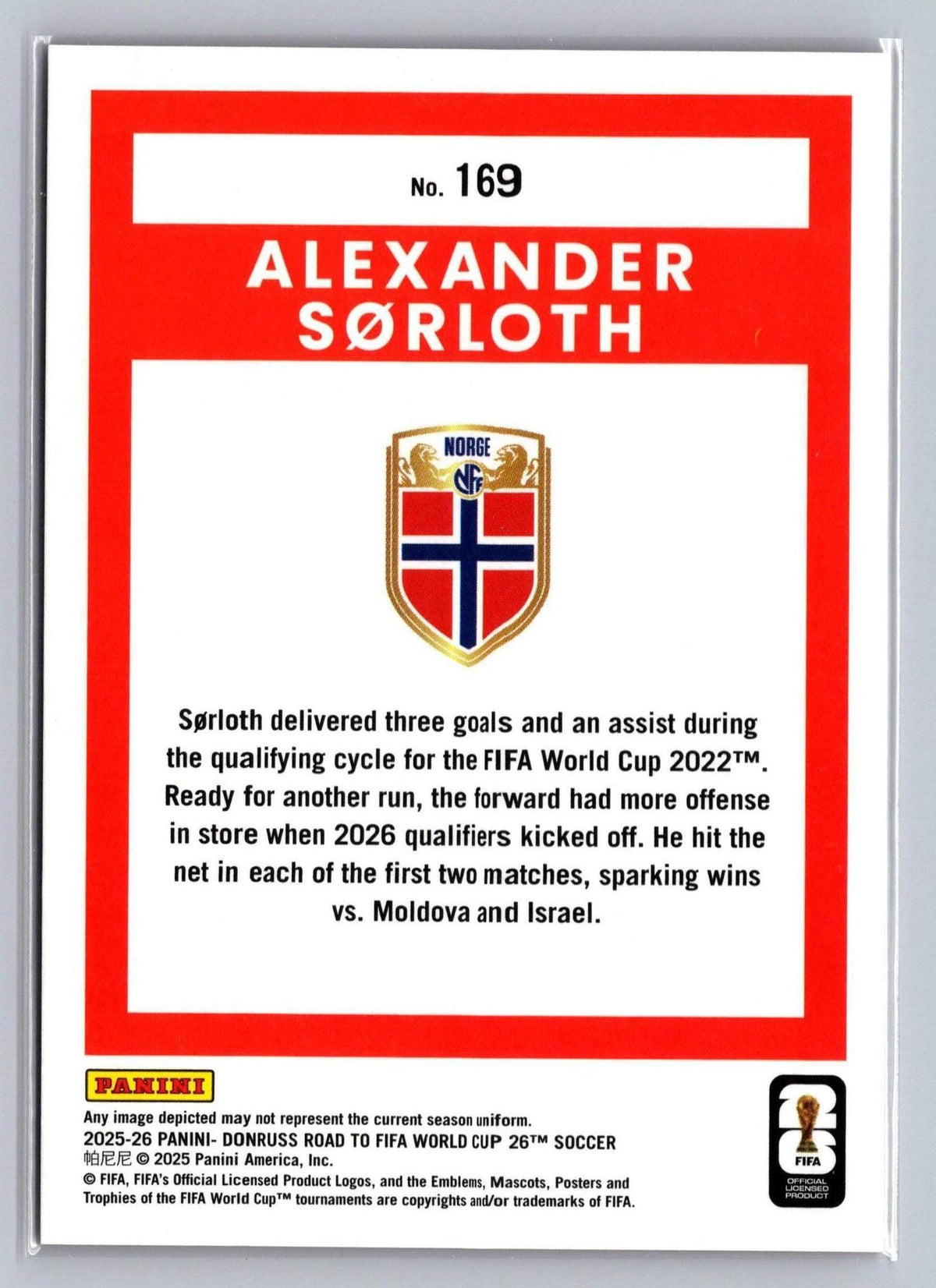 2025-26 Donruss Road to FIFA World Cup #169 Alexander Sorloth