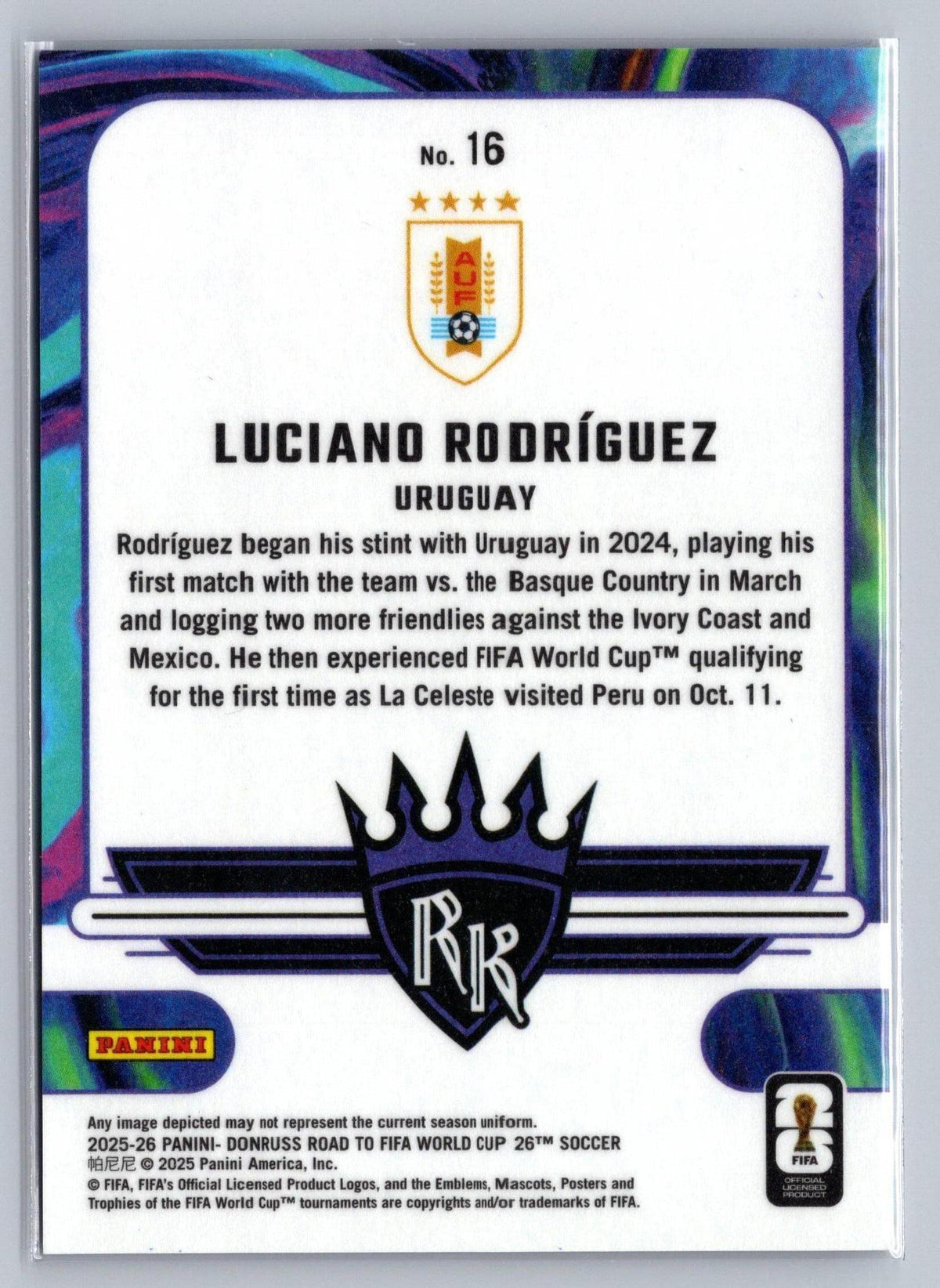 2025-26 Donruss  FIFA World Cup #16 Luciano Rodríguez Rookie Kings Blue #/199