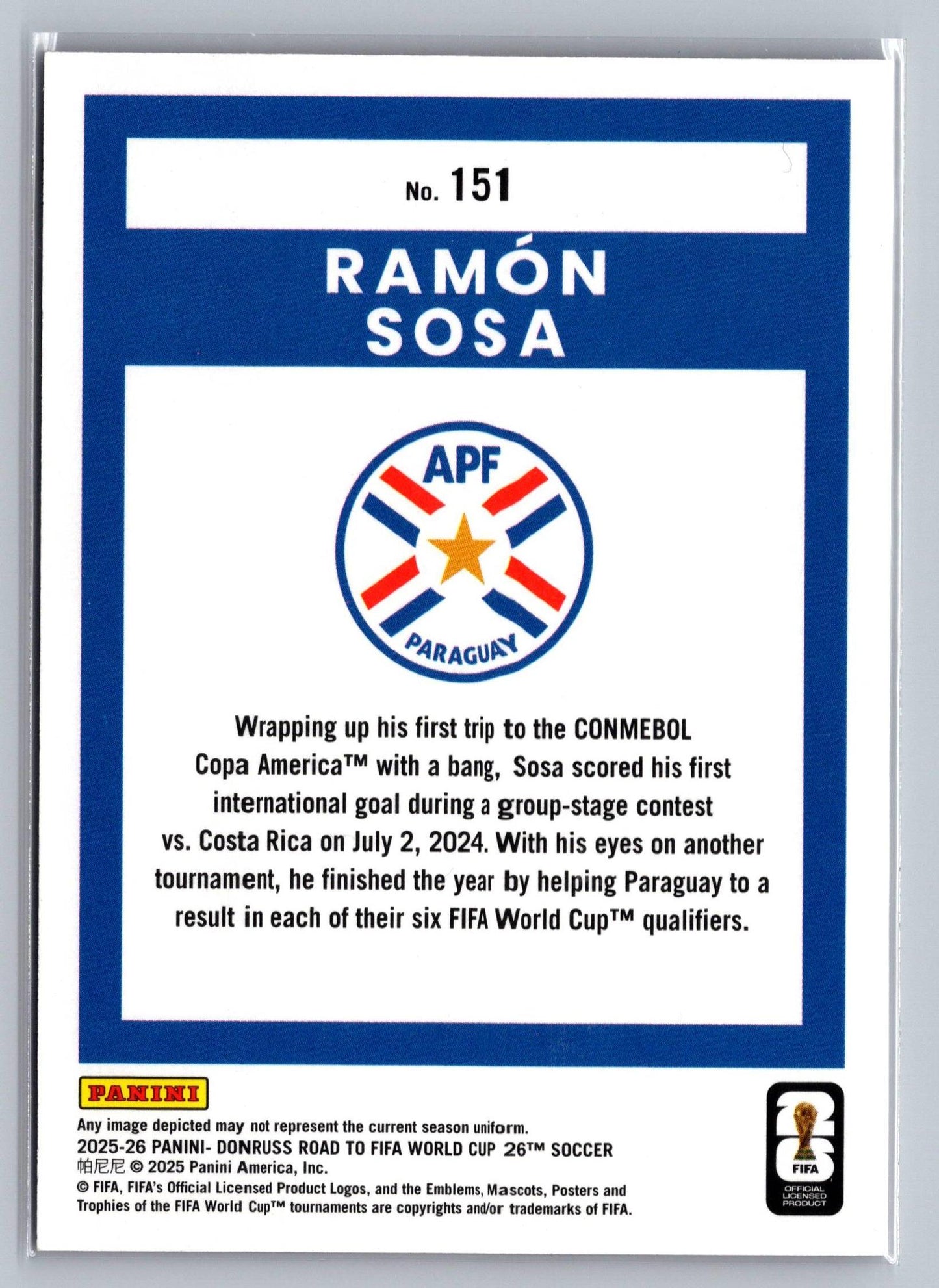 2025-26 Donruss Road to FIFA World Cup #151 Ramon Sosa Purple #/25