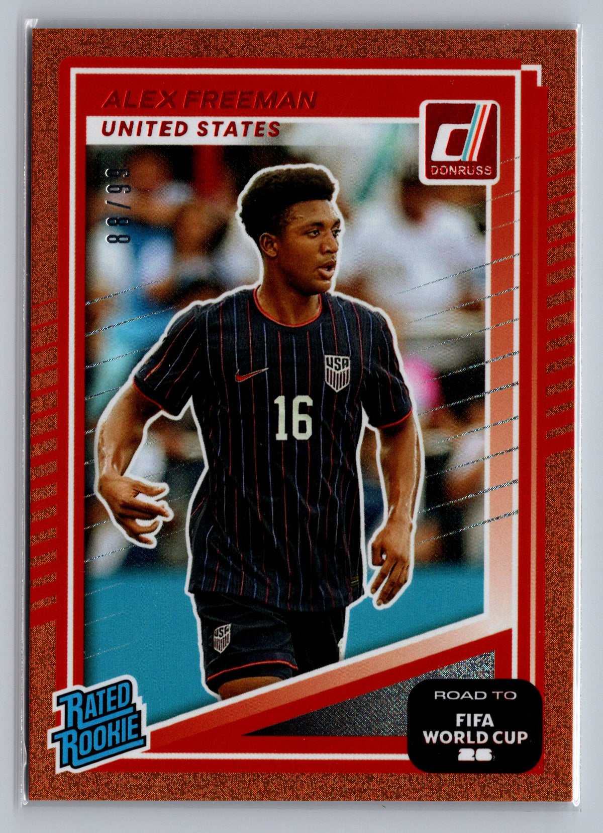 2025-26 Donruss Road to FIFA World Cup #202 Alex Freeman Optic Red #/199