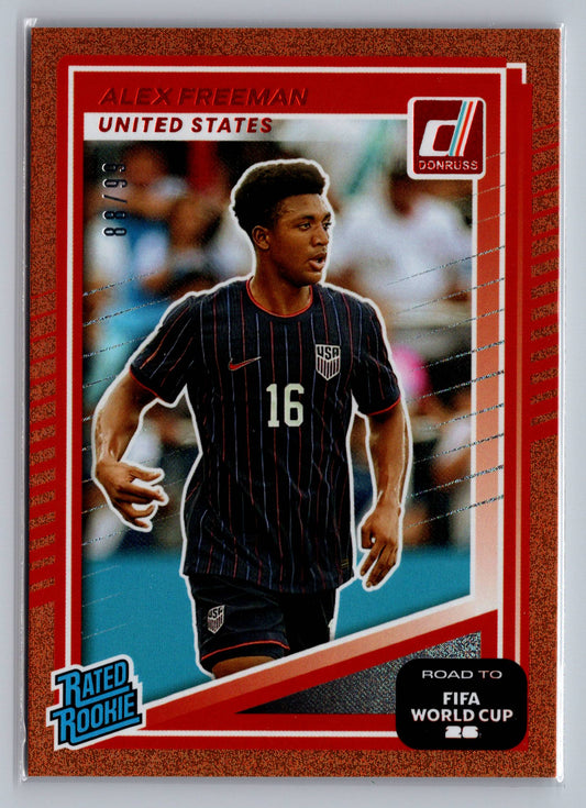 2025-26 Donruss Road to FIFA World Cup #202 Alex Freeman Optic Red #/199
