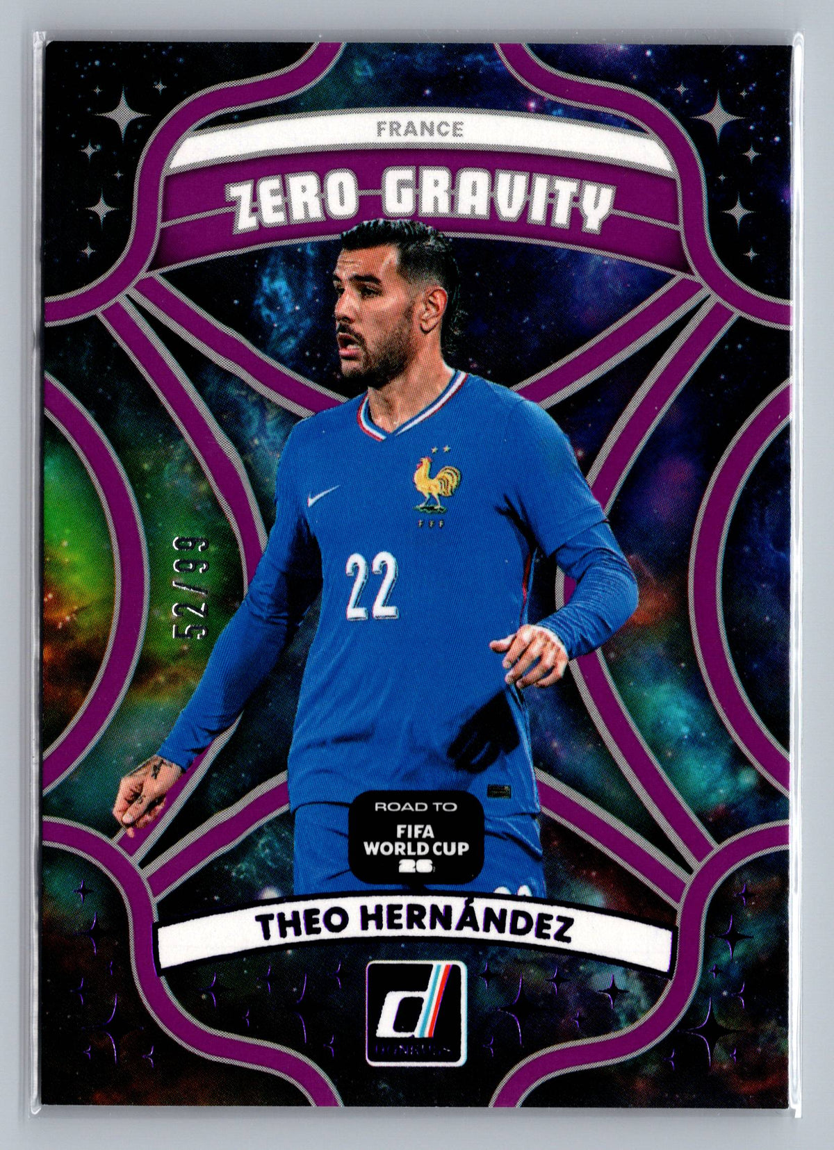 2025-26 Road to FIFA World Cup #16 Theo Hernandez Zero Gravity Purple #/99
