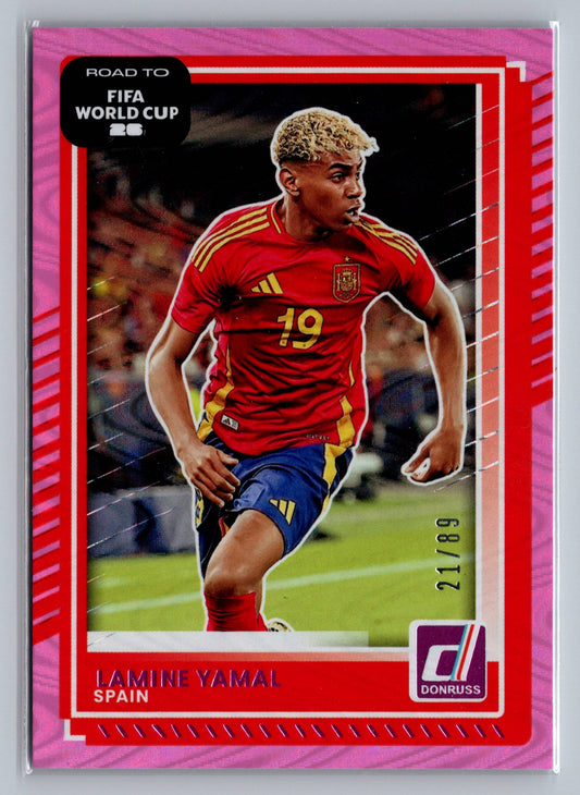 2025-26 Donruss Road to FIFA World Cup #10 Lamine Yamal Pink Swirl #/89